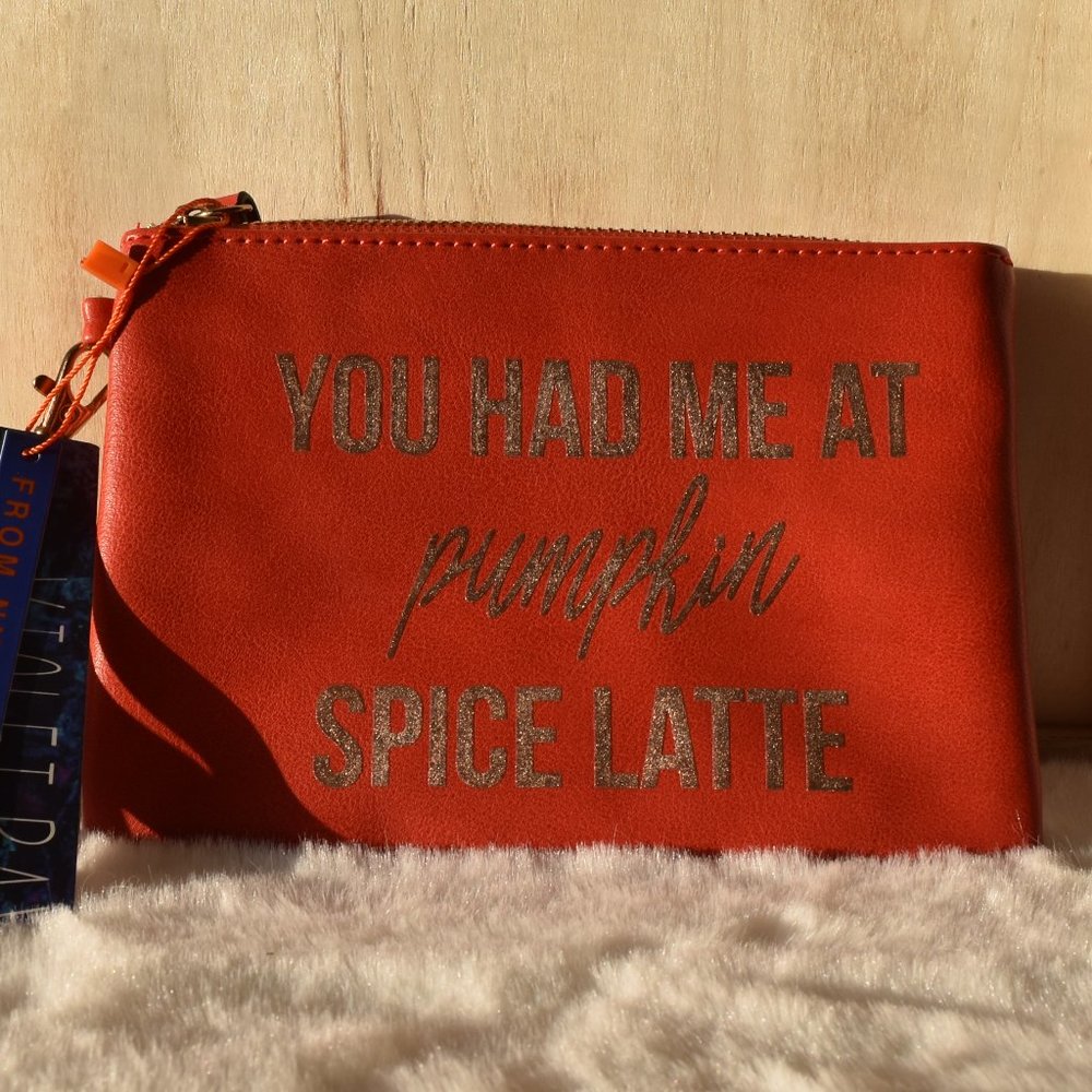 NWT Violet Ray Pumpkin Spice Latte Wristlet